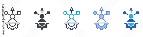 Skill Building icon set multiple style collection