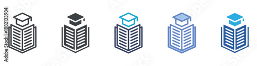 Education icon set multiple style collection