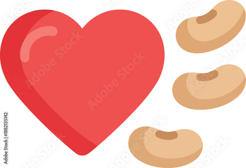 World Pulses Day Heart and Beans Vector Illustration for Healthy Food and Nutrition Concepts