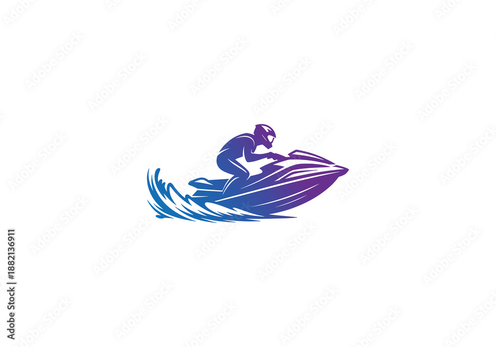 Fototapeta premium Jets ski Water sport logo, Water Sport Logo Jet Ski Sports Logo On Transparent Background PNG 