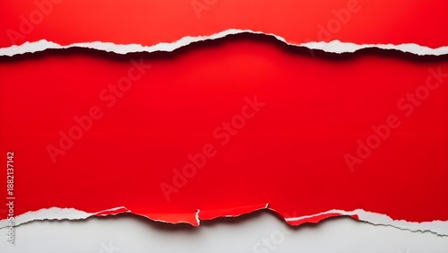Wallpaper Mural Torn red and white paper background with jagged edges Torontodigital.ca