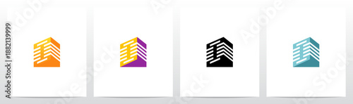 Triangular Prism Lines Stacked Three-Dimensional Letter Initial Logo Design O