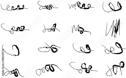 Collection of handwritten signature styles on white background