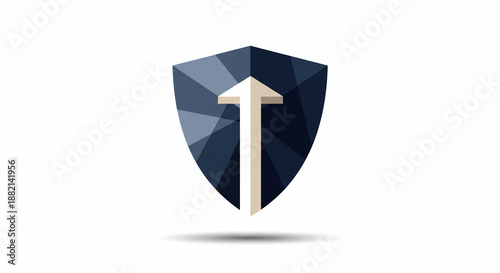 Free Download Stylized shield icon with upward arrow - GFXLoad