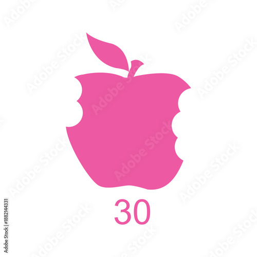 30 percent eaten apple