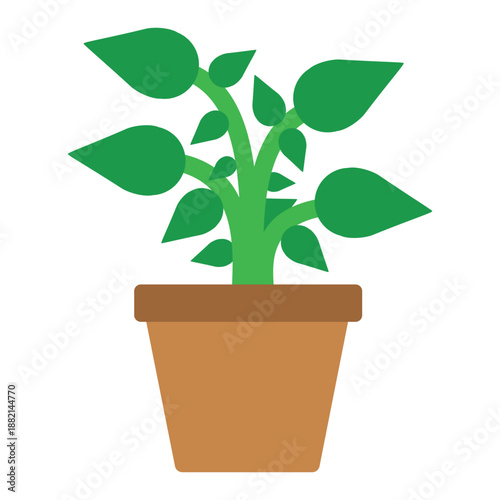 Flat flower tub icon