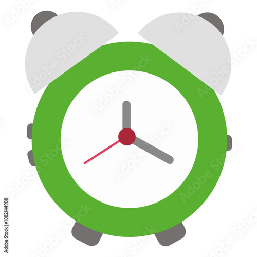 Green flat alarm clock