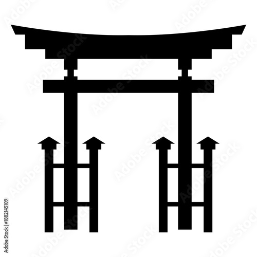 Buddhist torii icon