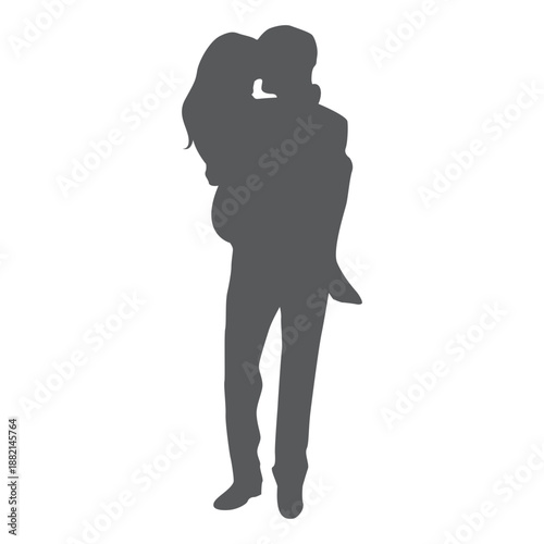 Hot loving couple silhouette
