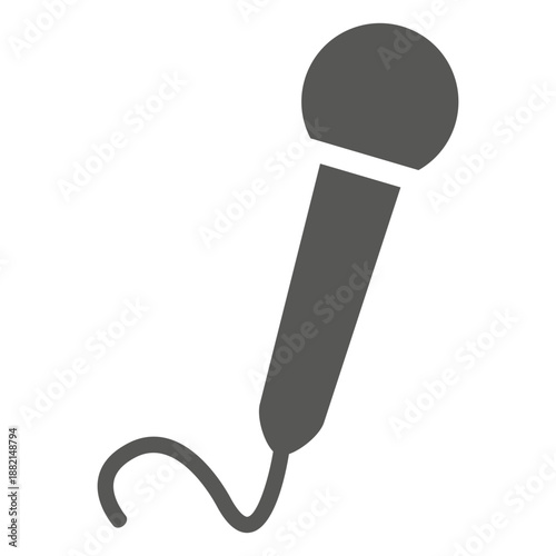 Microphone flat icon with cable