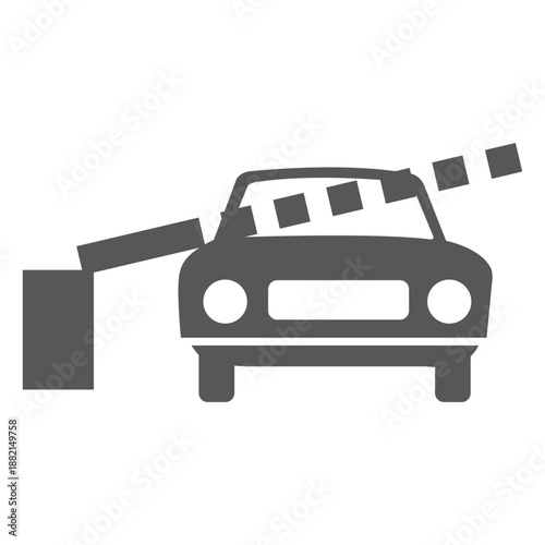 Car in toll barrier icon