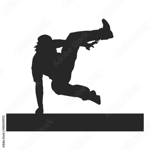 Parkour jumping silhouette 4