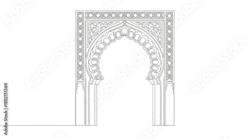 ornate archway, islamic architecture