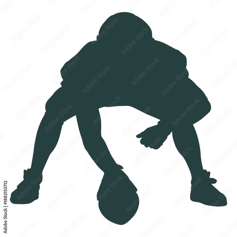 Obraz premium American football player center silhouette