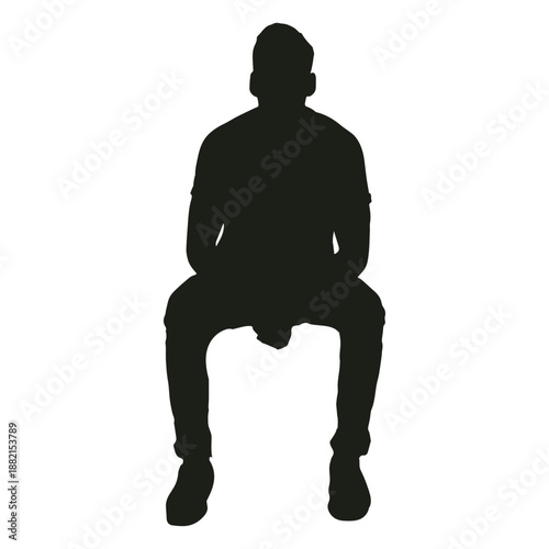 Man sitting leaning forward silhouette