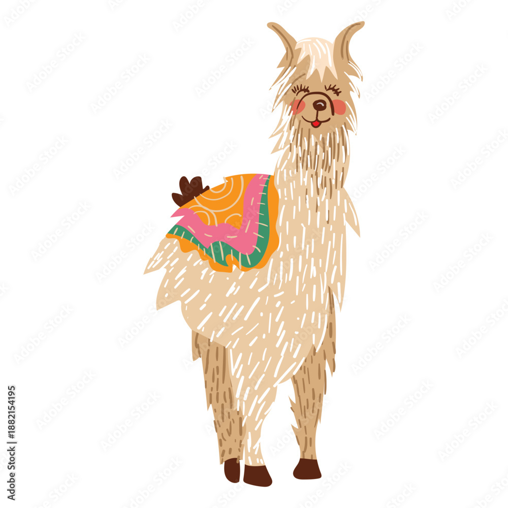 Obraz premium Llama standing illustration