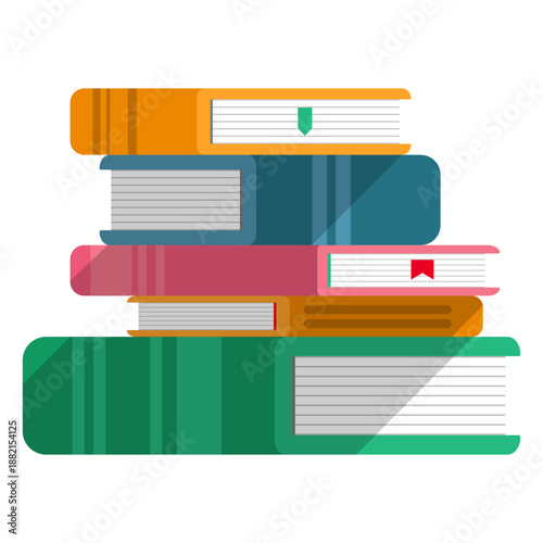 Books stacked vector