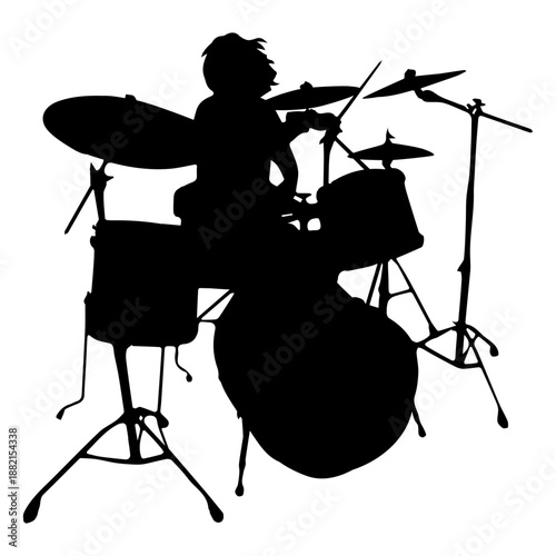 Drummer solo silhouette