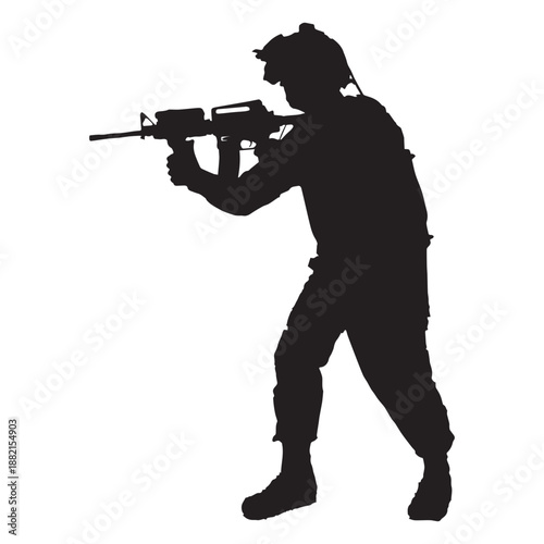 Soldier pointing rifle silhouette
