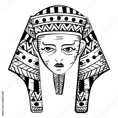 Egyptian pharaoh mask icon