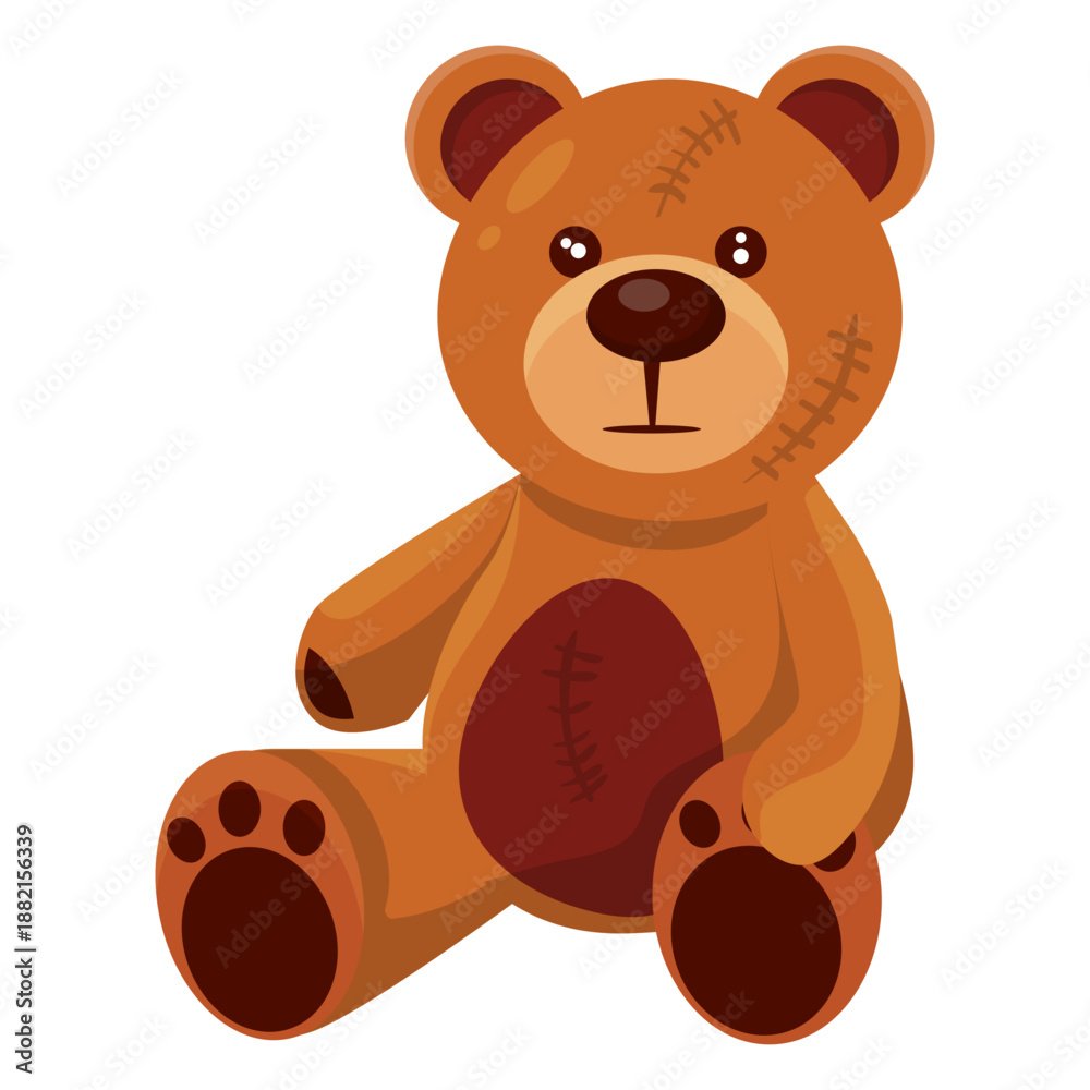 Obraz premium Old teddy bear illustration