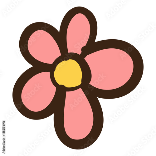 Simple flower hippie doodle