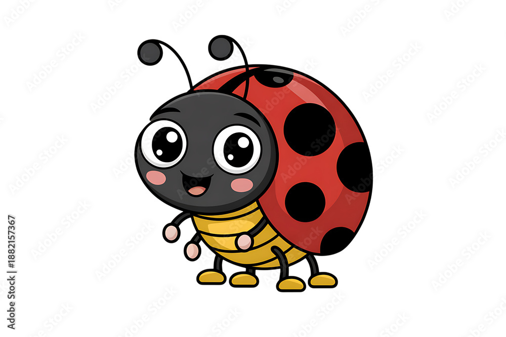 Obraz premium Adorable cartoon ladybug illustration