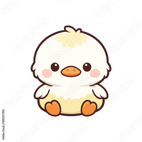 Pretty Cute Kawai Duck, Valentines Cute Cartoon Duck , Cute Baby Silly Goose Duck, Valentine Goose PNG, Little Duck Cartoon Vector, Little Baby Duck Illustration, Pink Duck Clipart