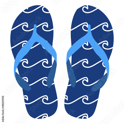 Waves pattern flip flops