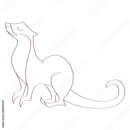 Otter leg muzzle tail line animal