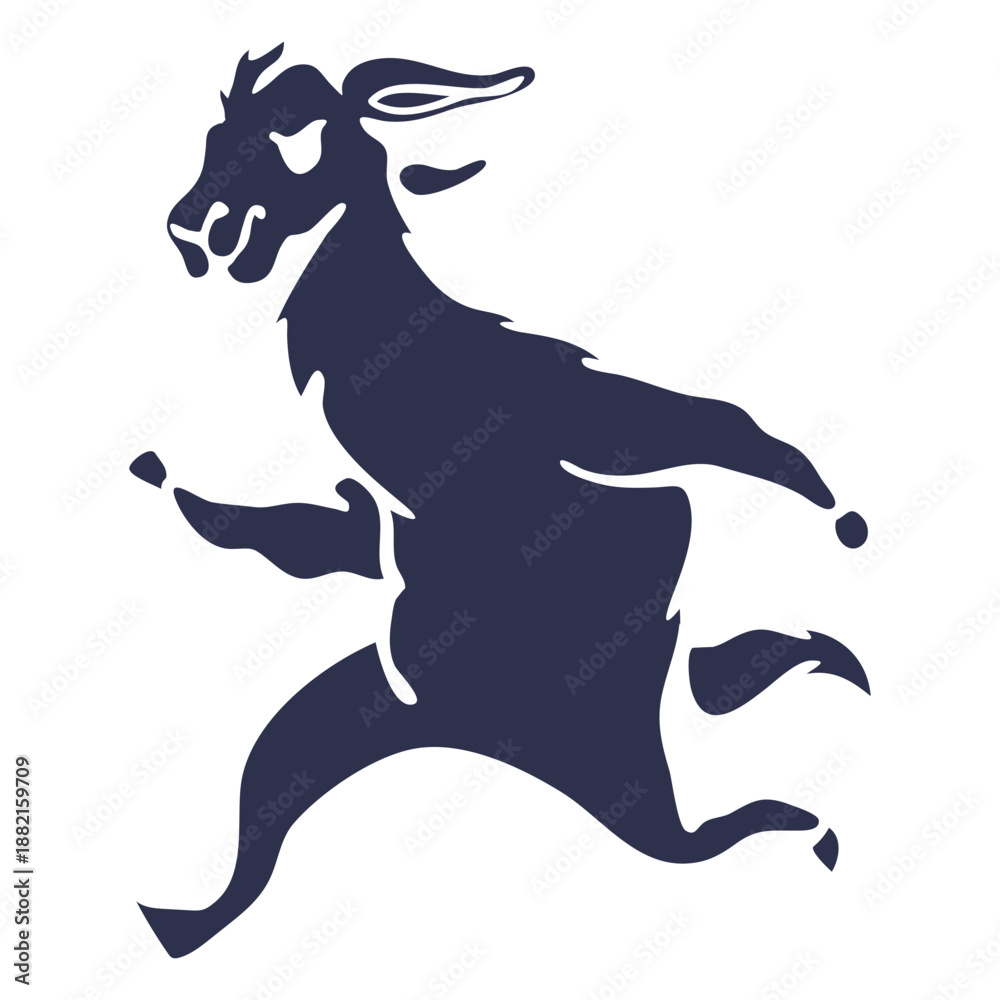 Obraz premium Llama running detailed silhouette