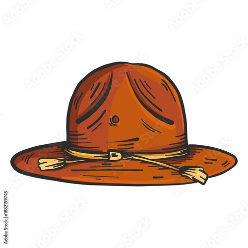 Hat brim colored sketch