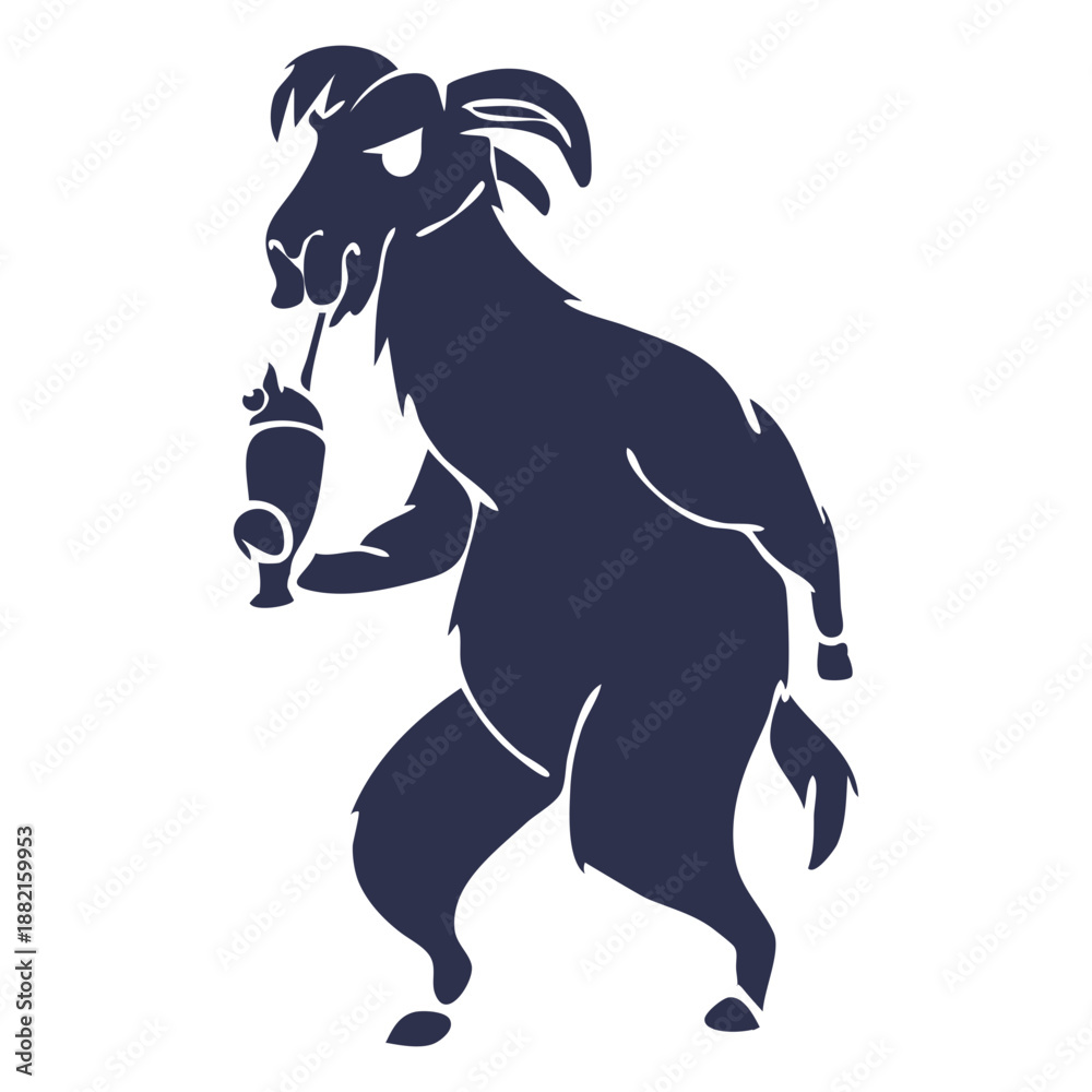 Obraz premium Llama cocktail detailed silhouette