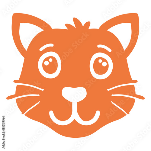 Cat joyful head muzzle flat