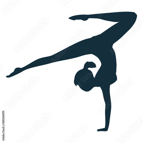 Gymnast exercise flexibility acrobatics silhouette sportswoman