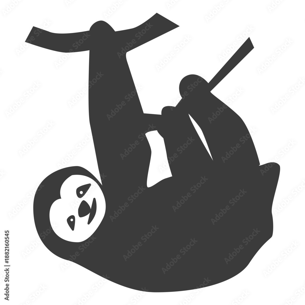 Obraz premium Tree sloth branch silhouette