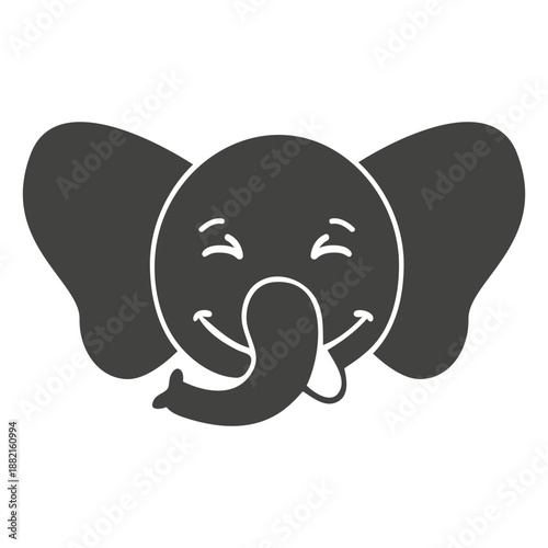 Elephant happy head muzzle flat
