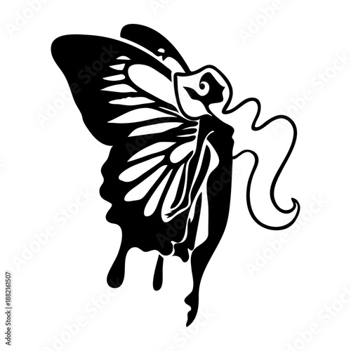 Fairy wing silhouette detailed