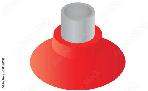 Red Suction Cup with Gray Attachment