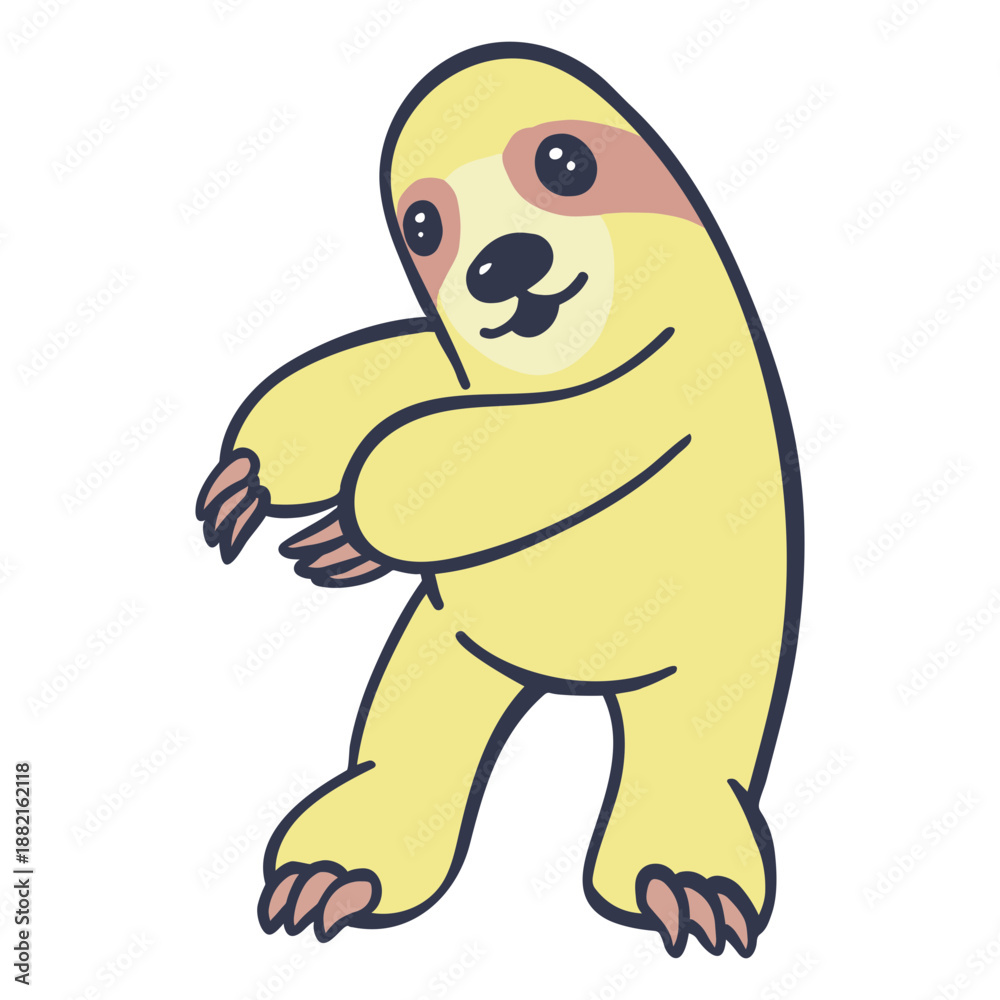 Obraz premium Sloth dance dancing stroke flat