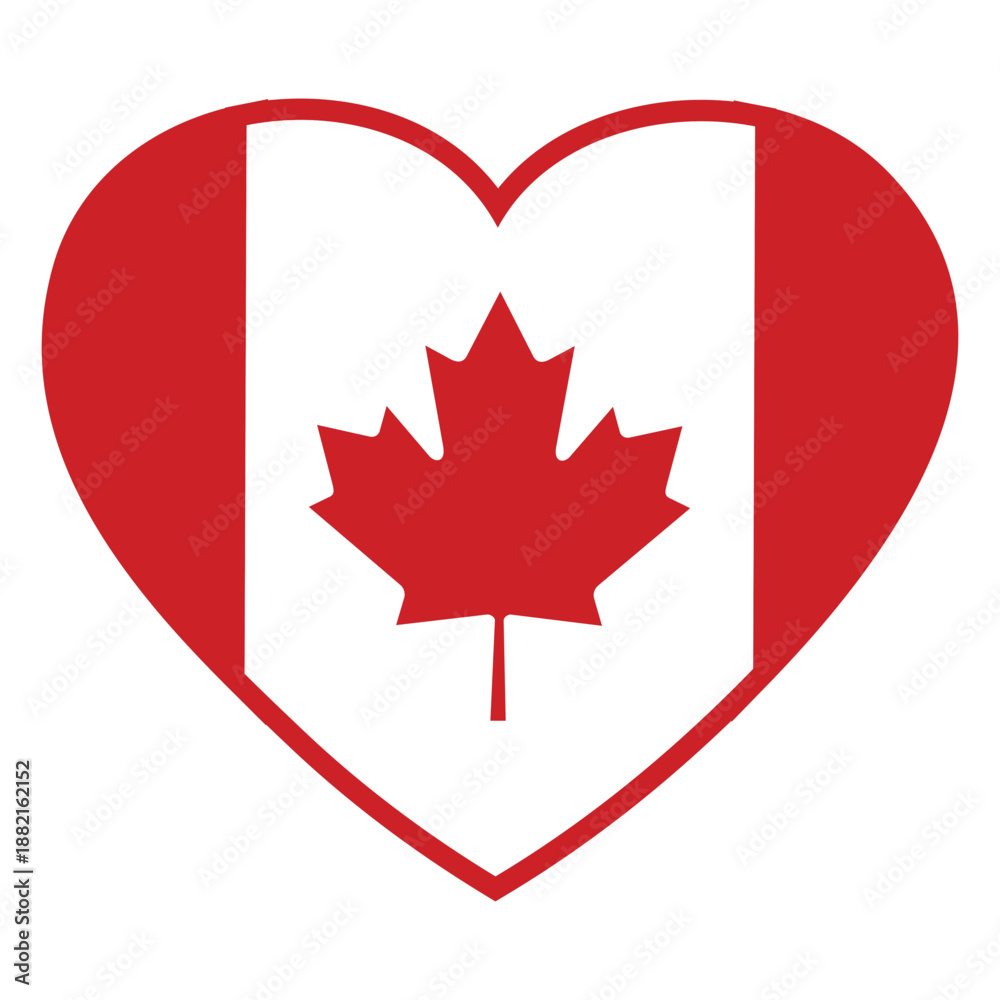 Obraz premium Maple leaf heart stroke