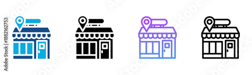 Market Icon Multiple Style Vector Illustration
