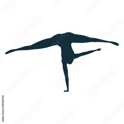Gymnast flexibility acrobatics exercise splits silhouette