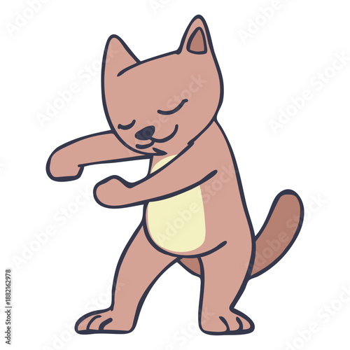 Cat dancing dance stroke flat