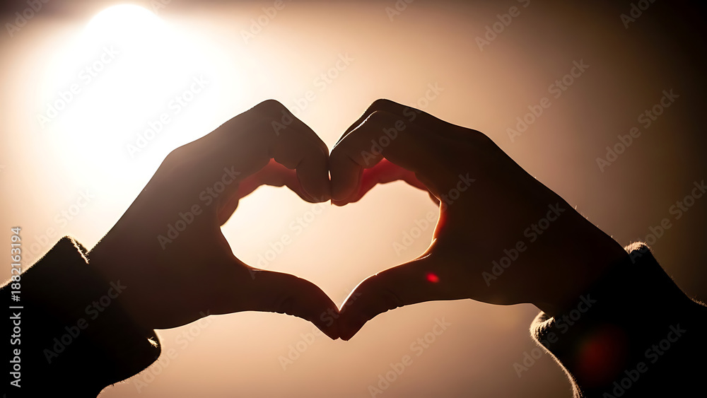 Fototapeta premium Love and affection symbolized by heart shaped hands