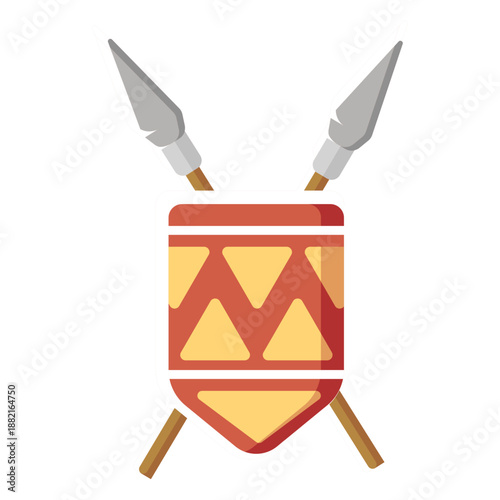 Shield spear pike lance flat