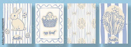 Set of Happy Easter cards