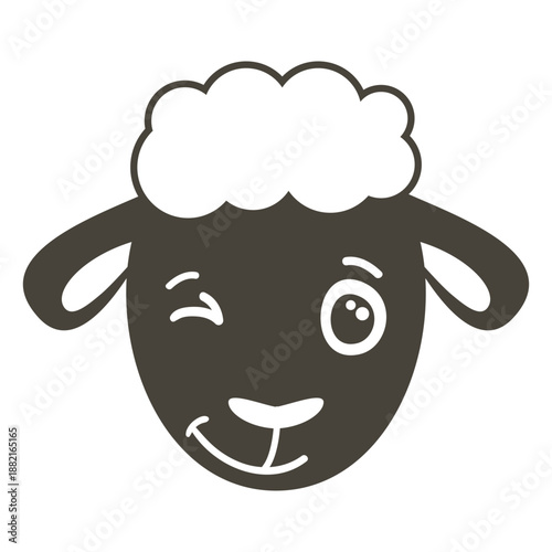 Sheep wink head muzzle flat