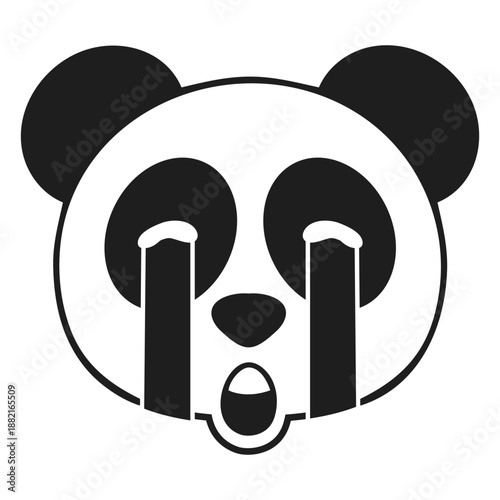 Panda sad head muzzle stroke