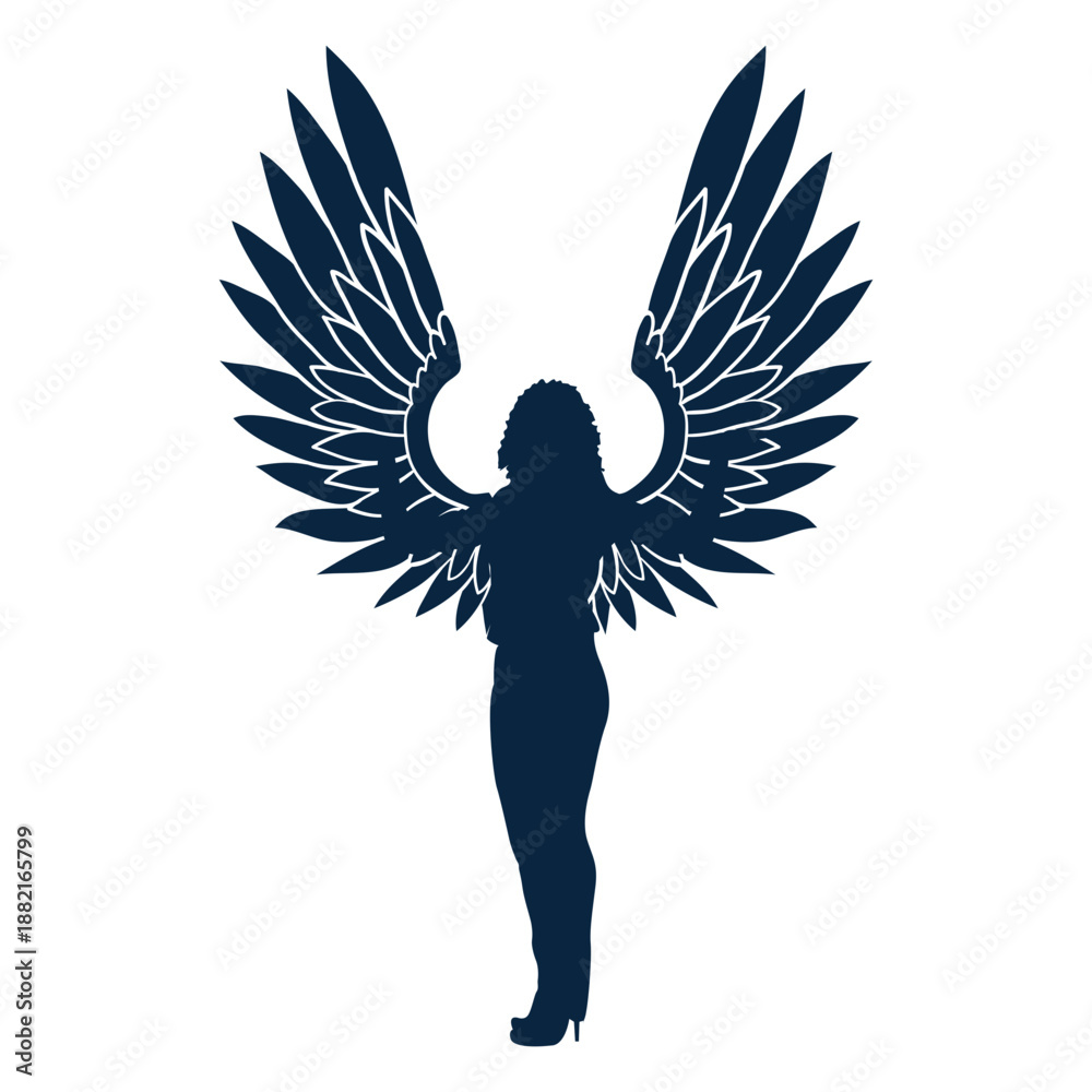 Fototapeta premium Arms pose angel vector